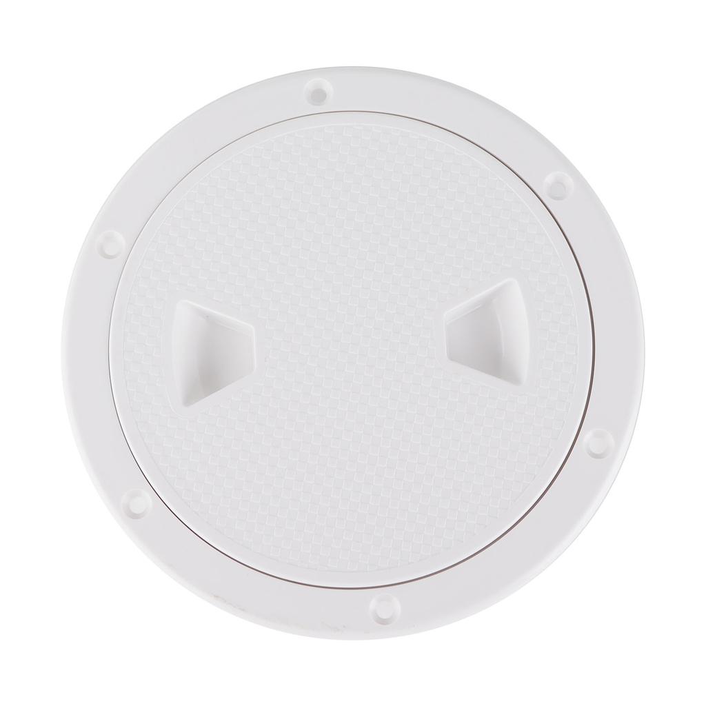 6in Deck Plate Hatch Cover Round White NonSlip Surface Separate Design PreDrilled Holes