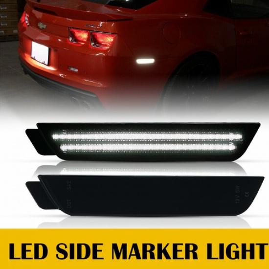 Smoked Clear / Side Lens Marker White/Amber/Red Light Fit Chevy 2010-2015 Camaro