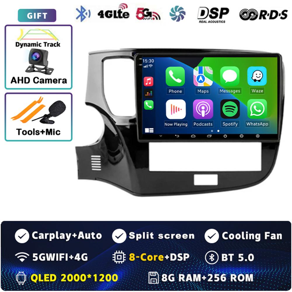 Android 14 Carplay Car Radio для Mitsubishi Outlander 3 III GF0W GG0W 2018 - 2022 Мультимедийный видеоплеер Навигация GPS Стерео