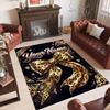 Leopard Theme Crystal Velvet Floor Rug Personalized Custom Name Text Warm Carpet Home Decoration