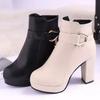 Winter Booties Women Genuine Leather Fashion Platform Shoes for Woman  High Heel Boots Dress Shiny Office  Ankle Boots
