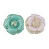 Scarf Button Camellia Shape Alloy Brooch with Glossy Glaze Sweaters Collars Hats Bags Coats Scarves Badge Outfit