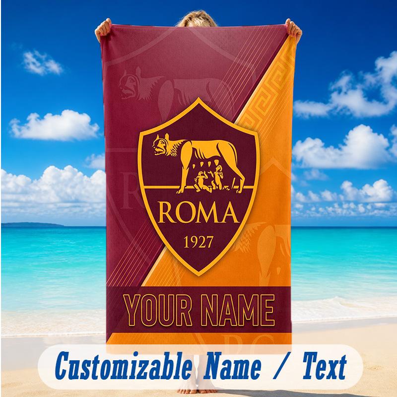 Beach Towel Custom Name Text, Quick Dry Large Towel For Beach HomeAS Roma