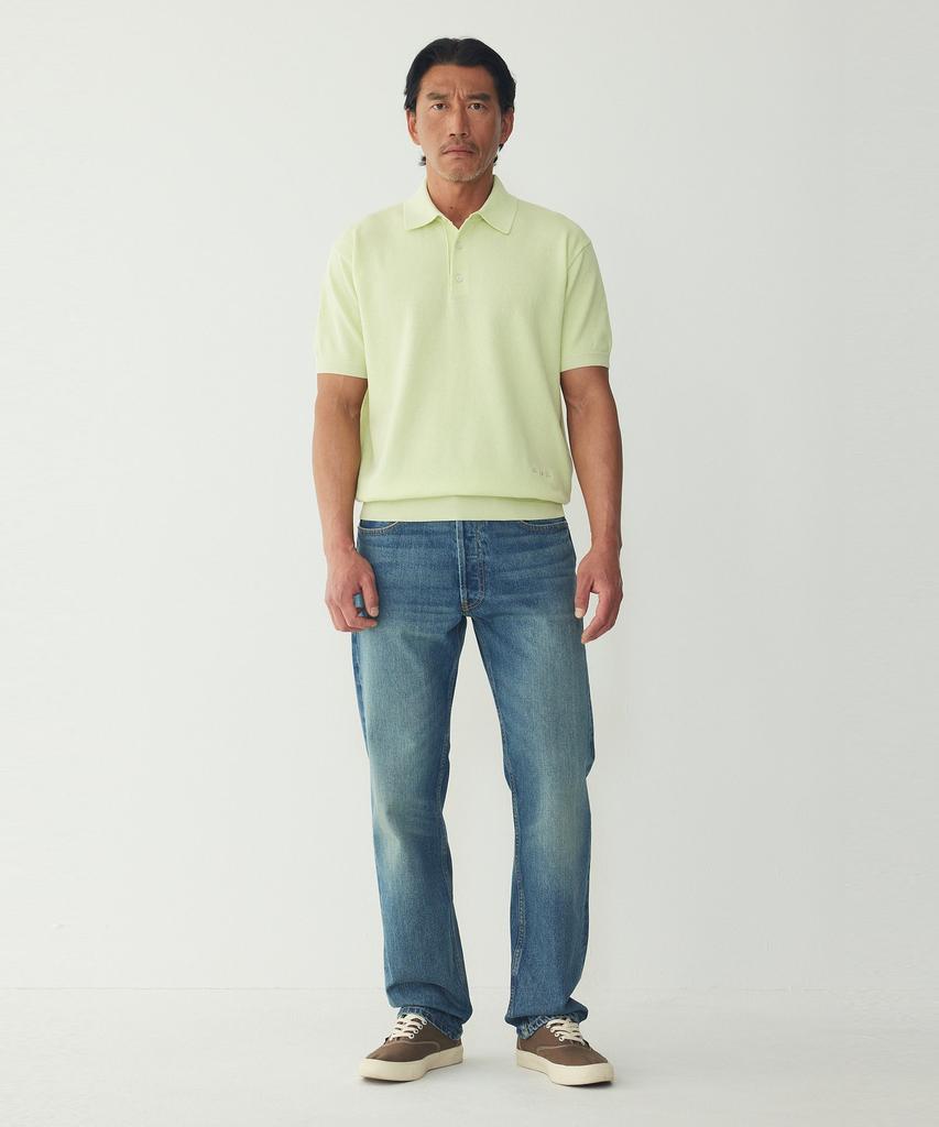 MAN ON THE BOON Textured Short Polo_Light Green 4716113029