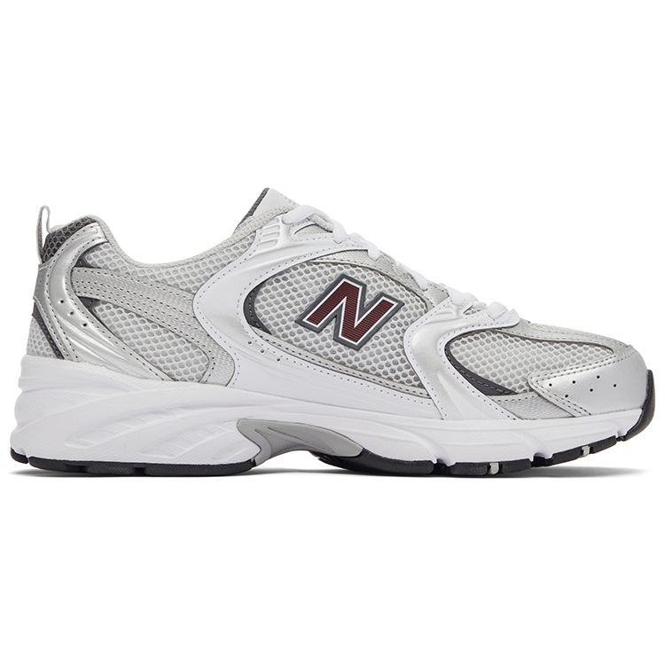 New Balance 530 Серебряные бордовые кроссовки унисекс MR530GS