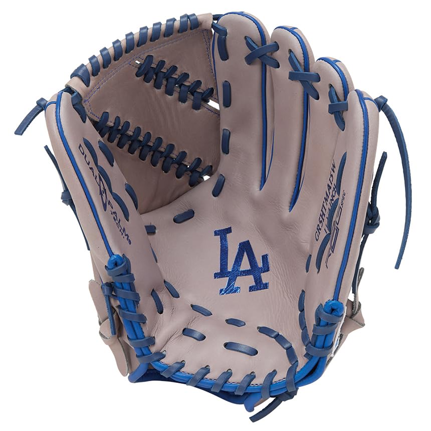 Rawlings Бейсбольная перчатка для броска HYPER TECH MLB TEAM Dodgers, Софтбол, GR5HTMA15W, II, 11,75 дюйма, Перчатка питчера, Для правой руки