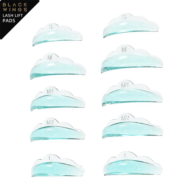 BLACKWINGS 5 пар силиконовых подушечек для завивки ресниц, подушечки для завивки ресниц, с таблицей размеров, гипоаллергенные многоразовые аксессуары