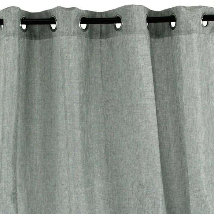 Rideau à oeillets effet chiné métallisé gris 140x250