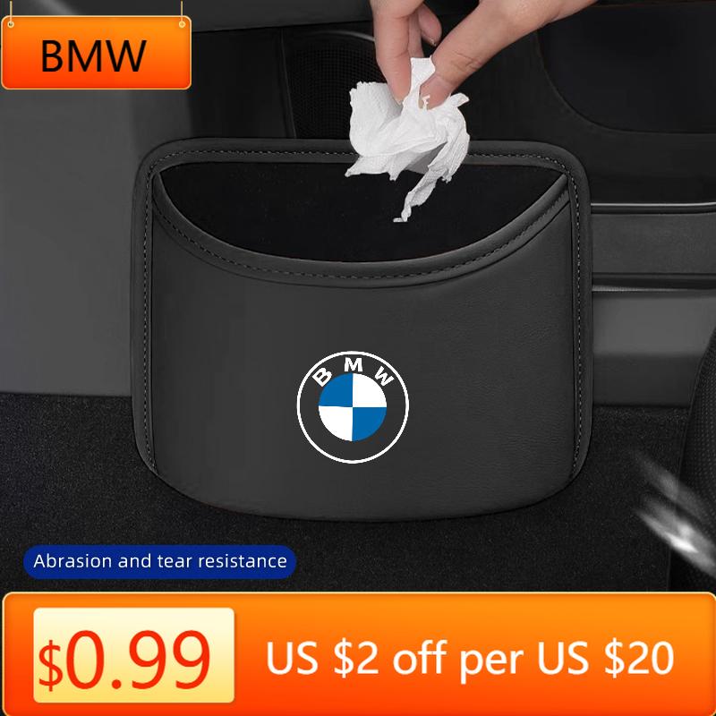 BAGI7 Car Sticker Car Trash Can Hanging Box Storage Bag Organizer Accessories For BMW E46 E90 E60 F10 E39 F30 E36 F20 E87 E90 E70 E91
