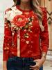 Women's Long Sleeve T-Shirts Crew Neck Gradient Flower 3D Printed T-Shirt Floral Print Outdoor Casual Streetwear Women's Clothes