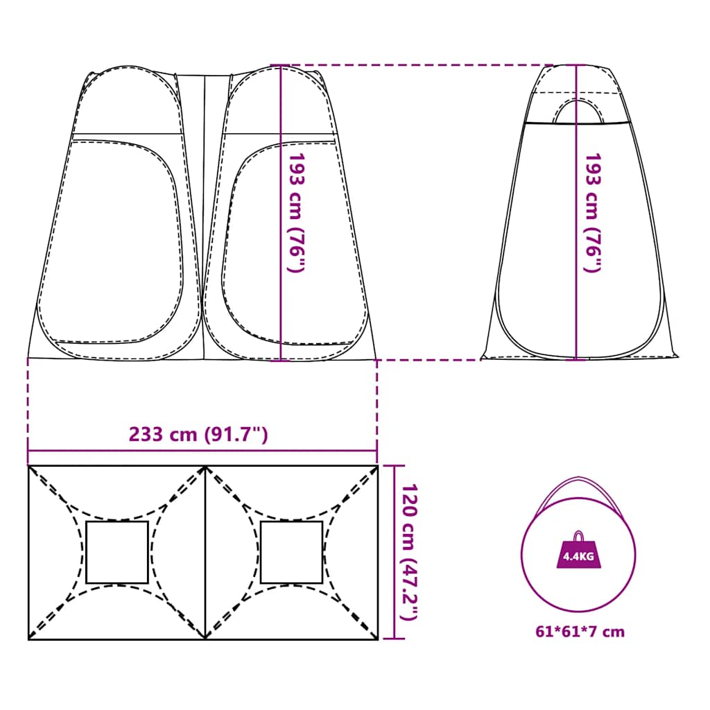 Privacy Pop Up Tent Green Waterproof
