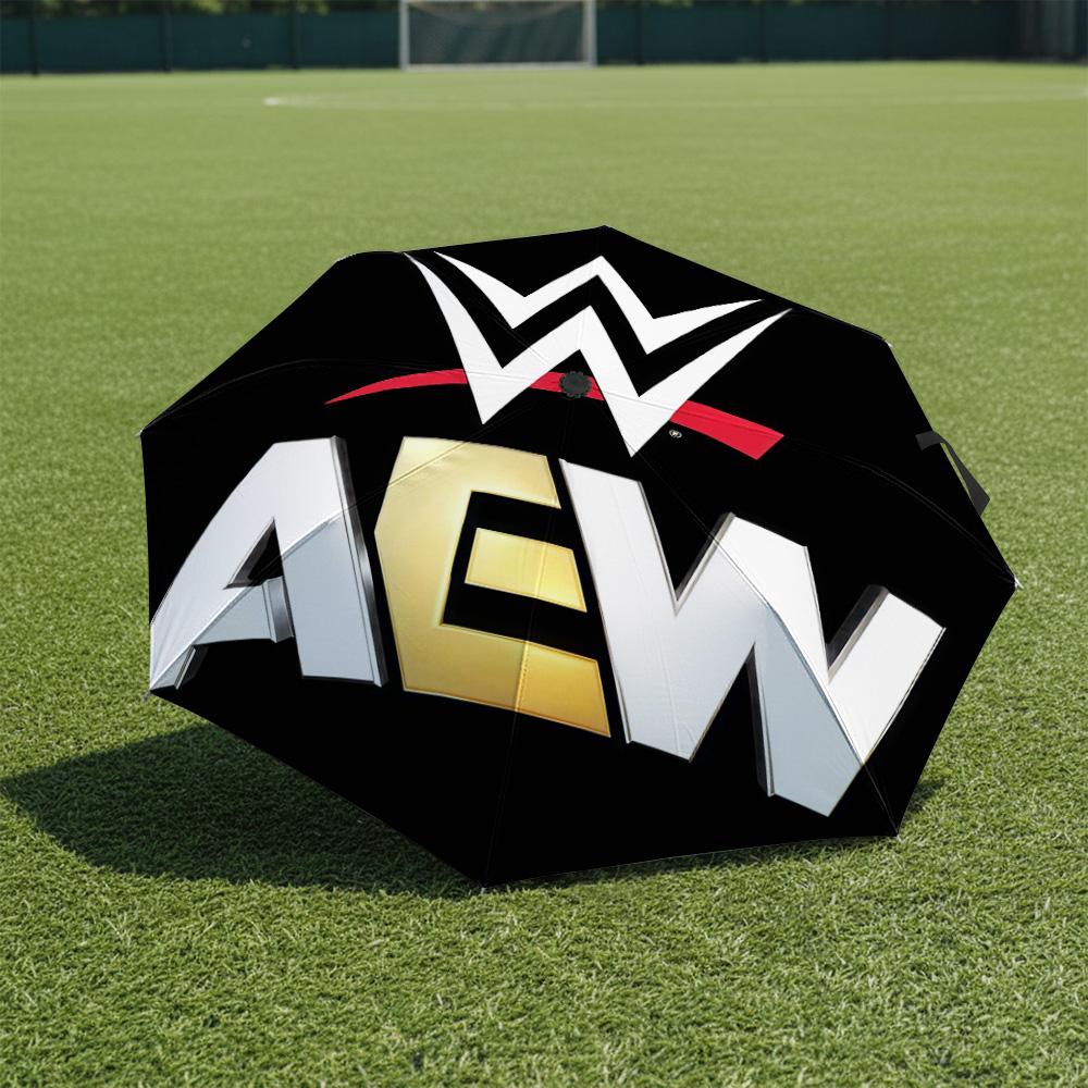 1 шт. Автоматический складной зонт - Узор WWE, Портативная и складная конструкция с 8 спицами, Рождественские и новогодние подарки