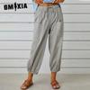 Women's Fashion Casual Solid Color Print High Waist Pants & Capris