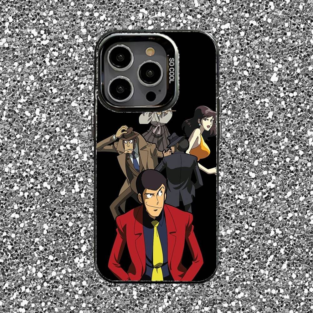 Чехол для телефона L-Lupin the Third для iPhone 16,15,14,13,12,11,Pro,XS,Max,Plus,Mini,SE Черный Конфетный Матовый Ударопрочный Чехол