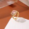 European American High-end Gem Ring Women Niche Light Luxury Zircon Open Adjustable Finger Jewelry Gift
