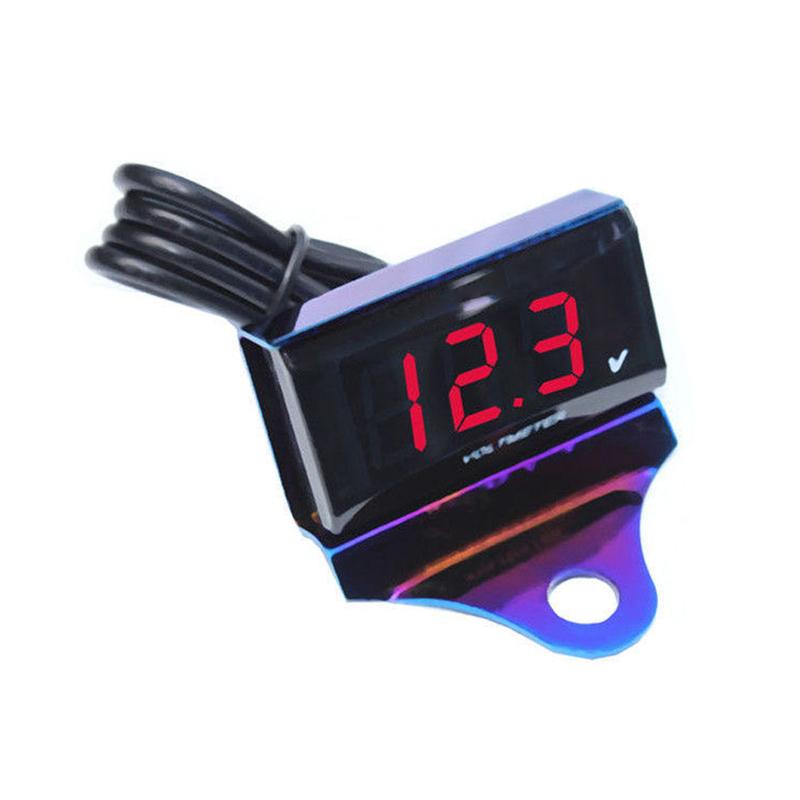 Red LED Motorcycle 10-150V Digital Voltmeter Display Waterproof Voltage Meter New