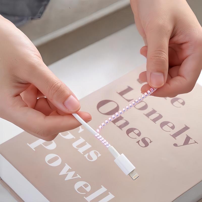 Four-piece Charging Protection, Data Cable, Charging Head Protective Cover, Pink Bow Assembly, Suitable For IPhone18/20w Charger Delivery