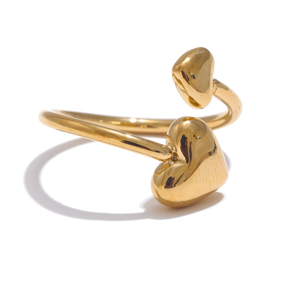 1 шт. Нержавеющая сталь Love Ring Женское индивидуальное хип-хоп вручную отполированное сердце Открытое кольцо
