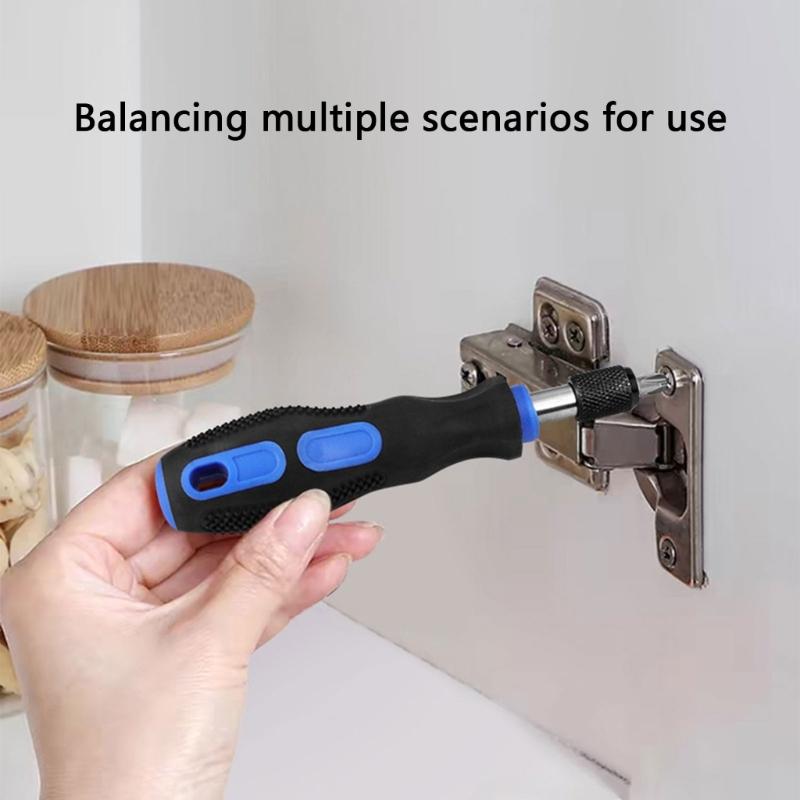 Magnetic Ratchet Screwdriver Bit Holder Security Bit Antislip Handle 1/4'' 6.35mm Handle Magnetic Bit Driver