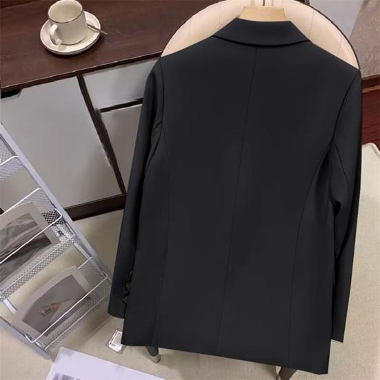 Женский повседневный пиджак с воротником-лацканом, осенний пиджак для офисной леди, винтажный свободный костюм для повседневной носки