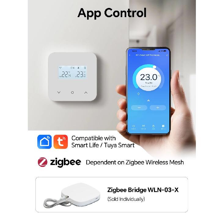 Beok Tuya Zigbee Термостат с батарейным питанием для газового котла, Умный ежедневный программируемый контроллер температуры, Alexa Google