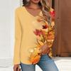 Увядшие листья осенью принт женские футболки женские топы с длинным рукавом V-образный вырез пуловер женские футболки футболка для женщин