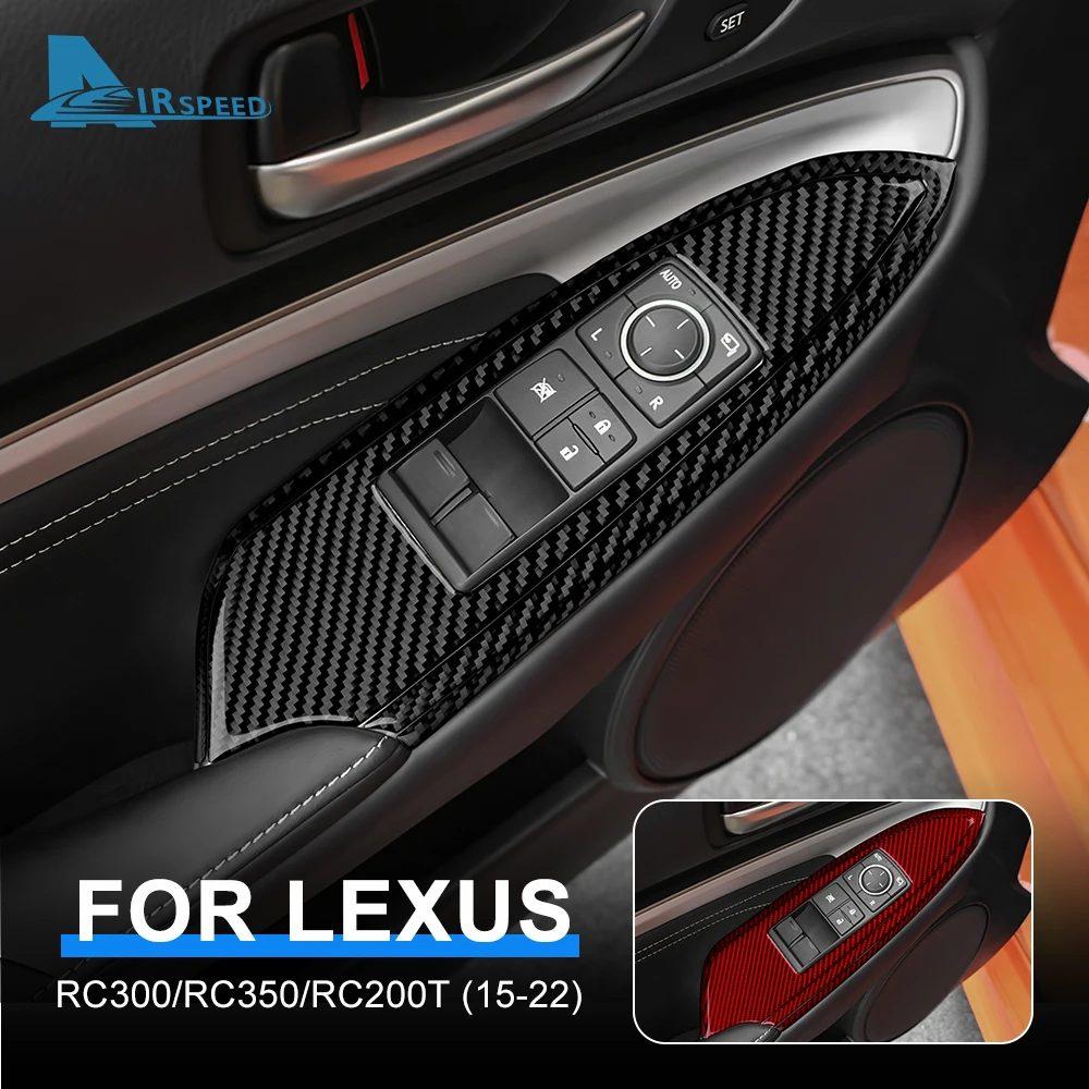 Real Carbon Fiber Sticker For Lexus RC300 RC350 RC200T 2015-2018 2019 2020 2021 2022 2023 2024 2025 Window Lift Switch Button