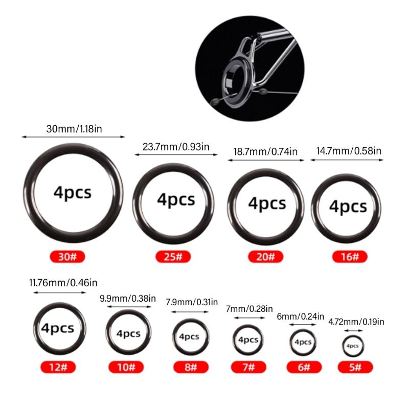 40 шт. Запасные кольца для удилища, Набор керамических направляющих колец для удилища, 10 размеров