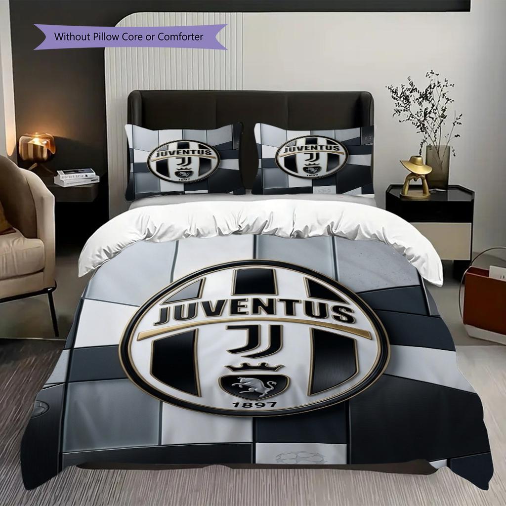 Juventus Heritage Pride Three-piece set (1 * duvet cover + 2 * pillowcase, without core) Soft and comfortable Duvet cover and pillowcase
