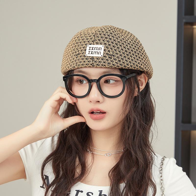 Новый берет женский летний полый дышащий для маленького лица шляпа художника с надписями универсальная для большого обхвата головы модная шляпа