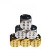 6pcs/set Electroplated Gold and Silver Dice Rounded Corners Acrylic Number Dice Dnd Dice Set for Entertainment Bars KTV