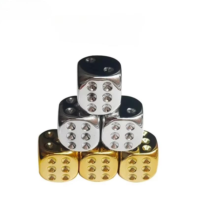 6 шт./набор гальванизированных золотых и серебряных игральных костей с закругленными углами акриловые игральные кости с цифрами набор игральных костей для развлекательных баров KTV