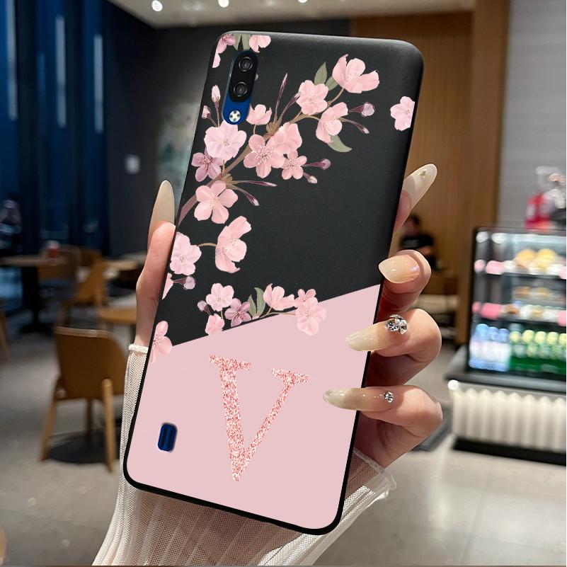 Черный Чехол Для ZTE Blade A5 2020/Blade A51 Lite Красивый Цветок Первая Буква Чехол Для Телефона Мягкий Силикон Защитная Задняя Крышка