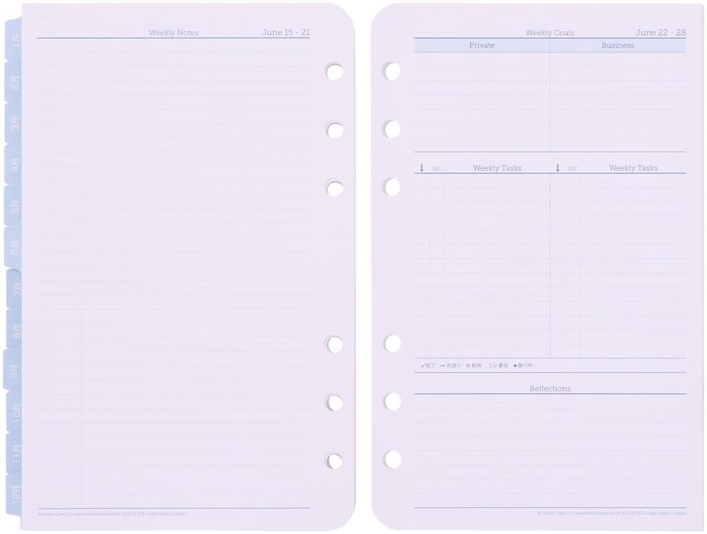 Franklin Planner Original Weekly Refill 12-Month Edition January 2026 Start Compact 86598