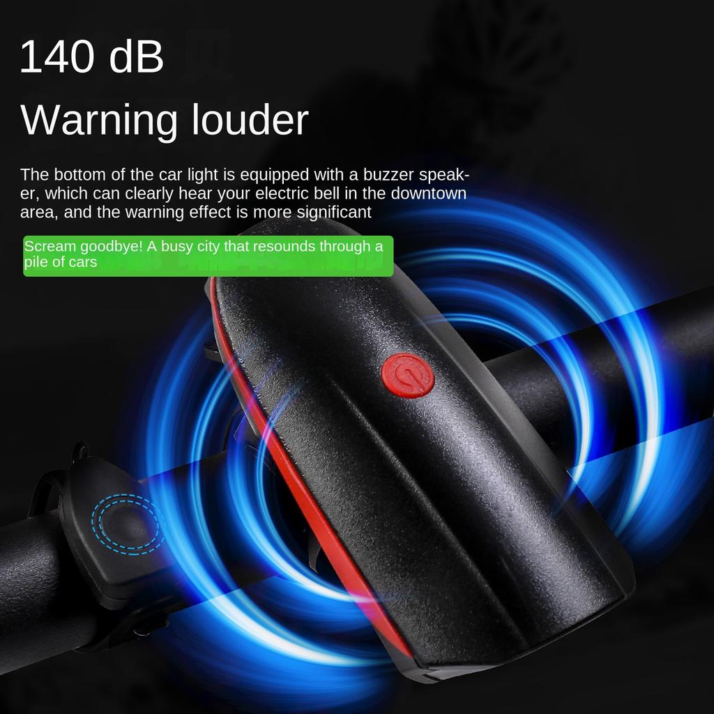 Bicycle Lights with Speakers, Rechargeable Bicycle Lights, Cycling Lights, Bicycle Headlights with 3 Lighting Modes