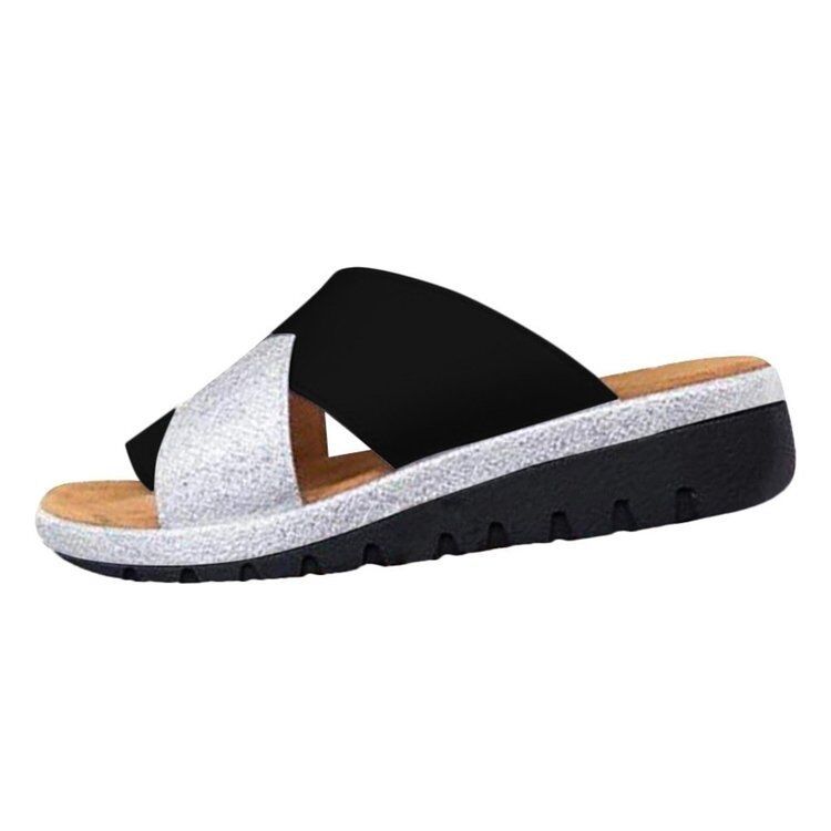 Summer Women Wedges Sandals Premium Orthopedic Open Toe Sandals Vintage Anti-slip Leather Casual Female Platform Retro Slippers