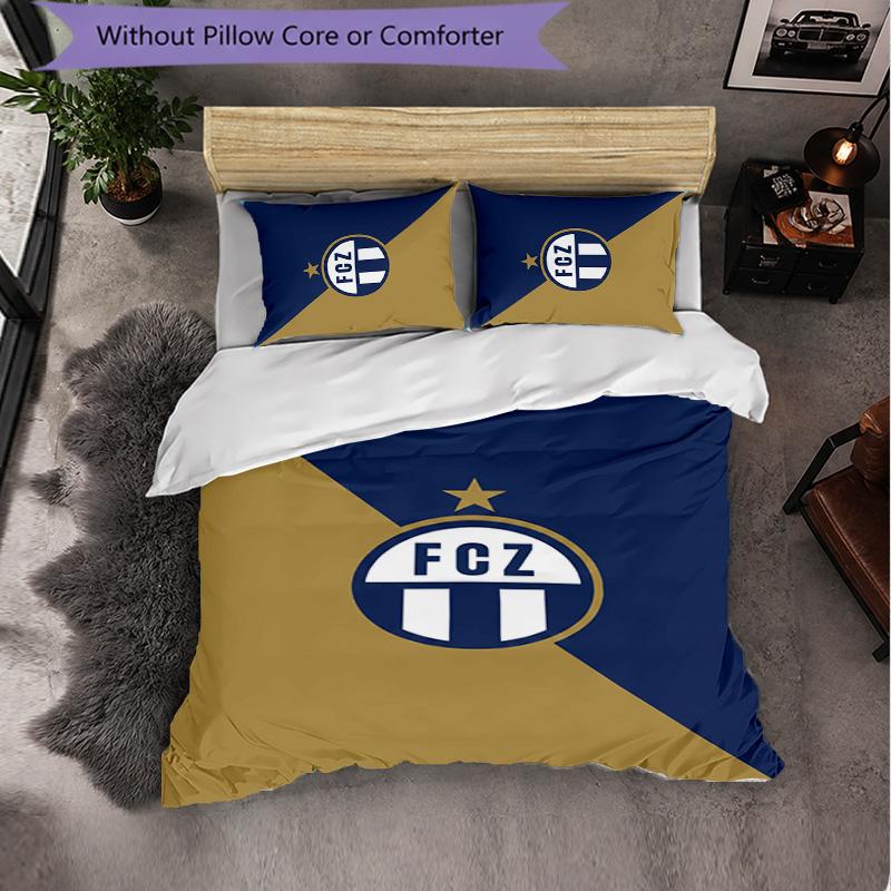 FC Zürich Themed Bedding 3Pcs Duvet Cover Set Decorative Bed Linen For Teen Room Home Decoration