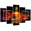 Five Piece Picture Canvas Print Buddha Gold Abstraction