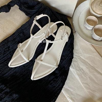 ~ Любовь~ Супер темпераментные маленькие остроносые босоножки на тонких ремешках с открытым носком и пряжкой женщины
