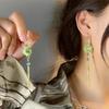 Zircon Ping An Buckle Tassel Earrings Women'S Retro Premium Earrings Earrings Ear Buckle Temperament Long Earrings
