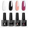 Allenbelle Pack of 4 Semi Permanent UV Gel Nail Polish UV LED Nail Polish 7.3 Ml Nail Gel Polish