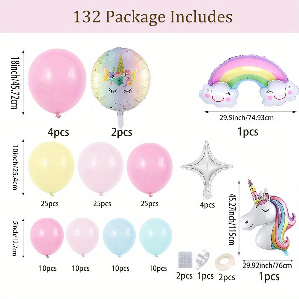 132pcs Rainbow Unicorn Balloon Arch Wreath Kit, Pink Yellow blue latex balloon Colorful Unicorn Aluminum balloon Summer party de
