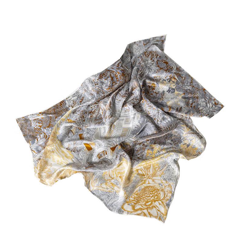 Hengyuanxiang 100% Mulberry Silk Square Scarf
