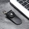Fine Workmanship USB Drive Protective Case with Keyring Button Closure Flash Drive Cover Faux Leather U Disk Protective Pouch