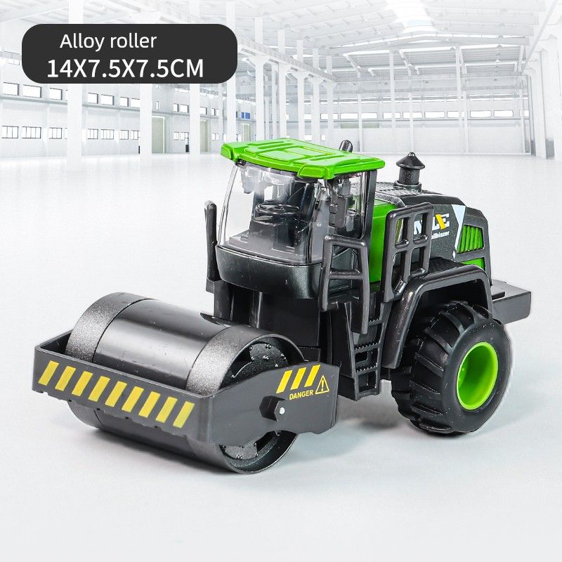 Детский набор инженерной техники из сплава Экскаватор Развивающие игрушки для мальчиков 2-4 лет 6 Кран Каток Бетономешалка