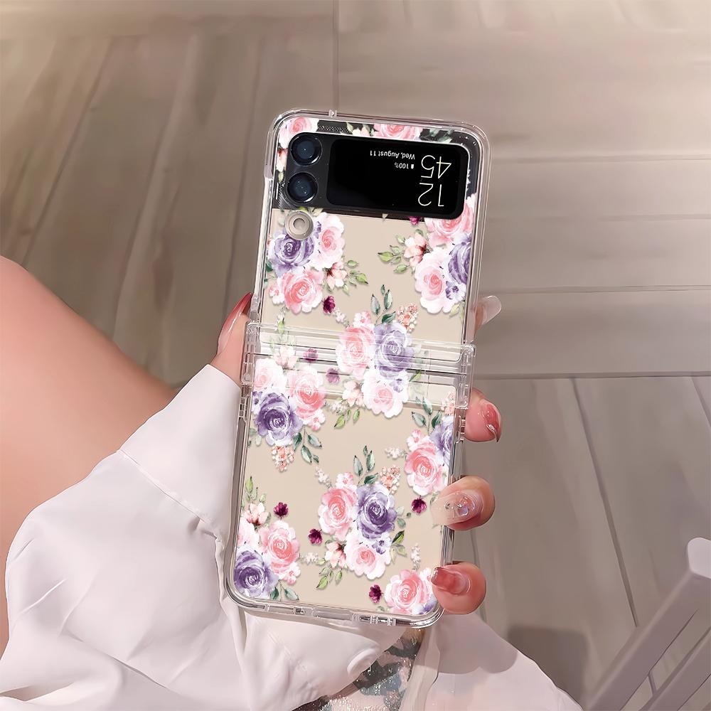 Чехол для телефона 'Стрекоза на цветке' для Samsung Z Flip 3 4 5 6 F711 Чехлы Funda для Samsung Z FLIP 3 4 5 6 Чехол-бампер Funda Coque