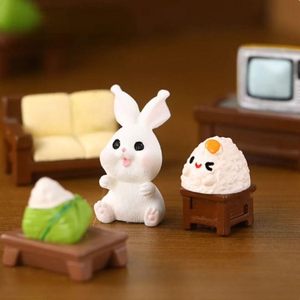 Resin Crafts Cute Zongzi Miniatures Handmade Micro Landscape Ornaments Bonsai Decor