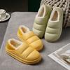 Winter Women Cotton Slippers Waterproof Warm Plush Shoes Fashion Indoor Home Thick Sole Footwear Non-Slip Solid Couple Slippers