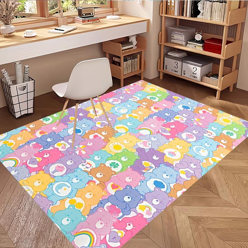 Care Bears Print Rug, Washable Floor Carpet, For Entryway Dorm Laundry Room Office Study, Home Decor Birthday Christmas Gift