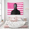 Знаменитый R&B певец Гобелен Розовый Флаг США Настенное панно Плоская печать Эстетичный Музыкальная звезда Настенный декор для Спальни Общежития Мужской уголок